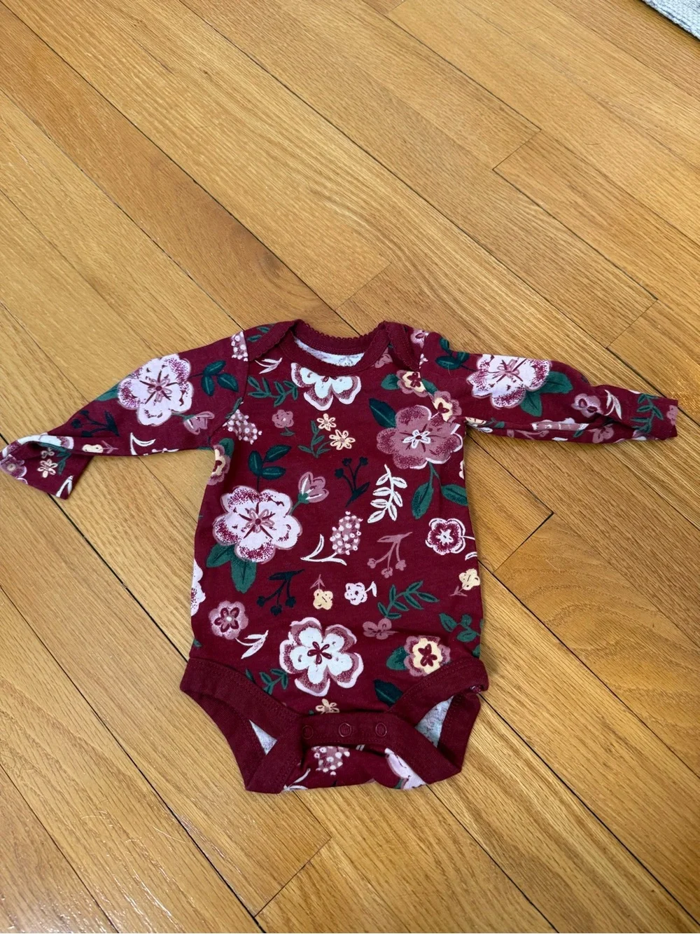 Members Mark Long-Sleeve One-Piece Bodysuit Bundle, set of 4. Newborn.